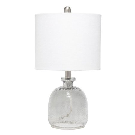 FEELTHEGLOW Textured Glass Table Lamp, White FE2519877